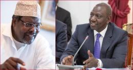 Collaged photos of Lawyer Miguna Miguna and president William Ruto.